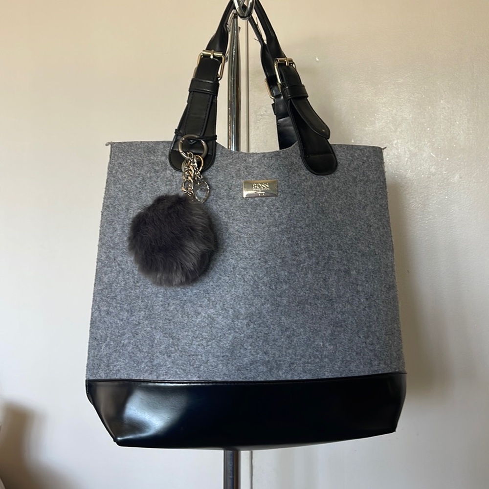 BOSS Hugo BOSS  Parfums Gray/ black color Gorgeous TOTE BAG